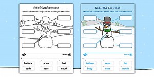 Label the Snowman Worksheet for PreK-K