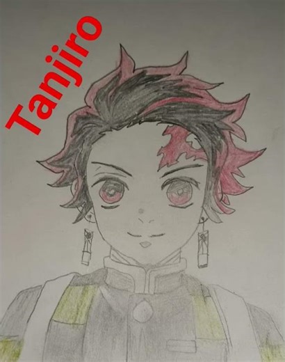 tanjiro drawing very easy #anime