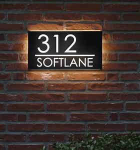 Outdoor Illuminated Address Plaque, Customizable Stainless Steel House Number Sign With LED Light, Modern Acrylic Backlit Design - Etsy