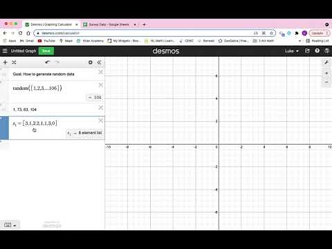 Using Desmos to create randomly generated numbers for sampling