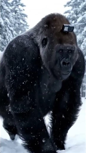 Fearing Gorilla Snowman! #shorts #gorilla #usa