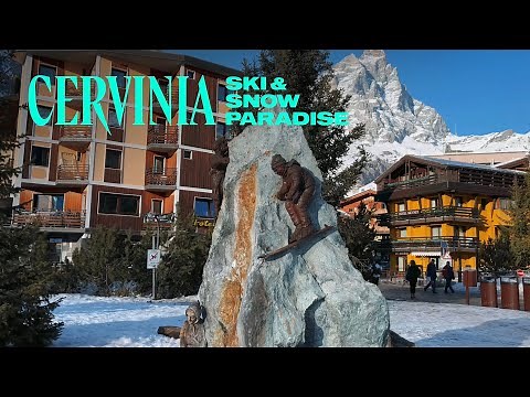 Cervinia Ski Paradise, Italy, Walking Tour - 4K 60fps