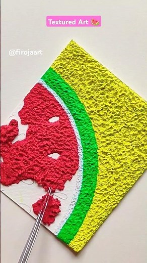 easy🍉textured art with tissue paper😱#shorts #summervibes