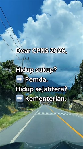 PUSAT INFORMASI CPNS 2026 on Instagram: "Dear CPNS 2026, ▶️ Pemda: ritme kerja stabil, dekat rumah, hidup lebih tenang. ▶️ Kementerian: kerja dinamis, tanggung jawab besar, peluang karier & penghasilan lebih luas. Gak ada yang paling benar—yang ada, yang paling cocok buat kamu. #cpns2026 #tipscpns #asn #fyp"