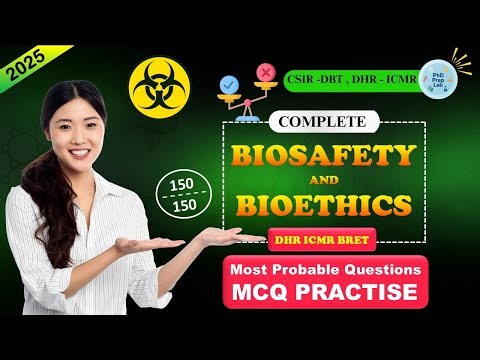 Biosafety & Bioethics II MCQ Practice II One Shot Video II DHR-ICMR BRET/Gate XL