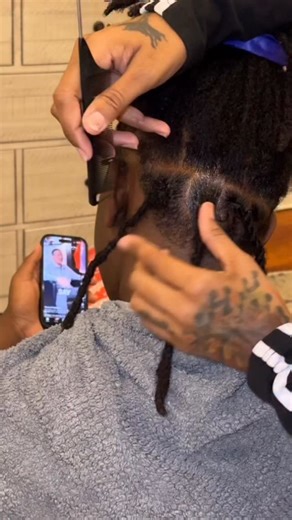 The last loc is how I do my son locs. I was just showing all things I learned from TikTok university. I also was told to spray water on the part and clean it up with just a comb before you add the product. It’s so many different ways people do it. Find the easiest one for you and get started. I did and I’m doing well so far. If you have any more tips. Drop them below 👇🏾 I forgot to add the pecan oil but I only used the so so slick gel from kaleidoscope. Less product is more. Back in the G they