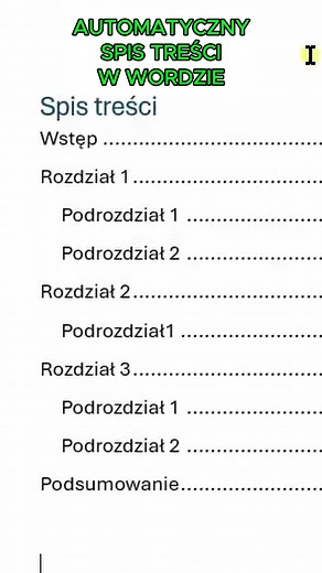 Spis Treści w Wordzie 📄 #microsoftWord #SpisTreści #poradnik | Platforma Nowoczesnej Edukacji