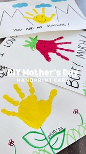 MOTHER’S DAY HANDPRINT CARDS❣️ Here are 3 ways for our kids to make a creative card that we can frame and keep forever. We like to use our kids handprints to make different arts. The kids love to see how their little hands became a beautiful and fun card for Mother’s Day. The kids decided to make one for each grandmother 👵🏼 and for their teachers!. I can’t wait to see their surprise faces when they receive such a special gift❤️. To make this activity you will need: * Paint and brushes * A whit