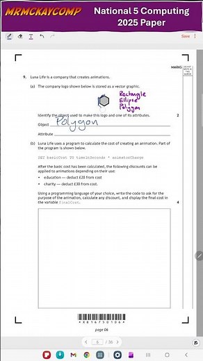 N5 Computing 2025 Q9a (Vector objects & attributes)