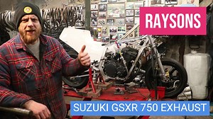 SUZUKI GSXR 750 Exhaust System - The first Trial fit of a Sand Bent System made by Raysons Exhausts. In this Video i will be doing a trial fit of the exhaust system that i have recently made for a Suzuki GSXR 750. By doing this i should come across any problems that the customer might have when they come to fit the exhaust system at a race circuit. i will then try to solve any issues, so that the customer doesnt have to solve them while in a field, in another country, with limited tools. On the 