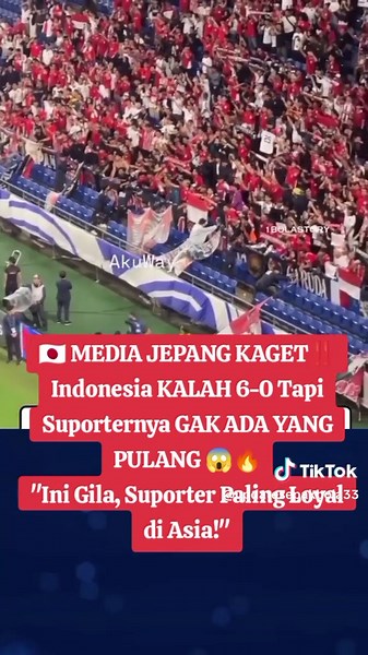 6 GOL TANPA BALAS 😭 Tapi Suporter Indonesia TETAP BERTAHAN di Tribun‼️🇮🇩 Media Jepang: “Mereka Beda...” 😳👏 #timnasindonesia #sepakbola #football #soccer