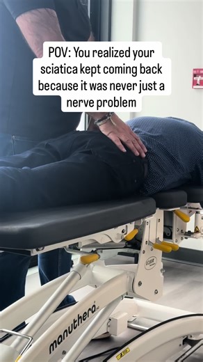 Most people are told sciatica = a pinched nerve. That’s only part of the story. Because in a lot of cases… the nerve isn’t the starting problem. It’s the structure around it. What we often find in clinic is this: The nerve is being irritated because something isn’t moving well. Common drivers we see: • poor pelvic mechanics • hip restrictions (especially internal rotation) • SI joint dysfunction • lumbar segments not distributing load properly • glutes not stabilizing effectively So the body com