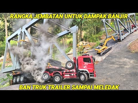 Tire Explosion, Trailer Truck, Bridge Frame, RC Truck