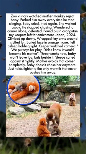 Mother Refuses To Hold Baby So Plush Orangutan Does