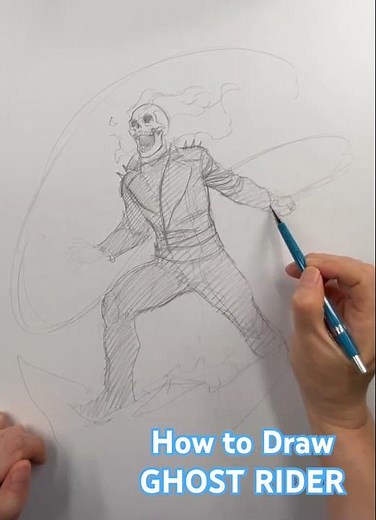 How to Draw Ghost Rider #frankchoartist #ghostrider #skull #drawing #sketch #comicart #art #marvel