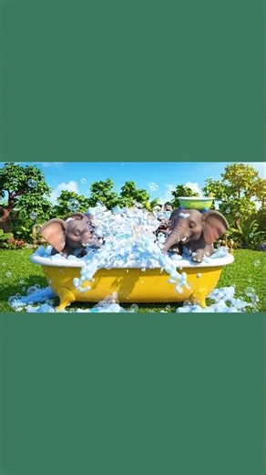 Elephant Bubble Bath! 🐘🧼 Funny Elephant Rhymes | ZanyZooids #Shorts