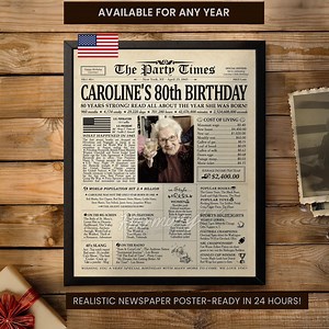 Personalized 80th Birthday Gift for Women or Men, Back in 1946 Newspaper Poster Sign, 80th Birthday Gift for Mom, 80th Birthday Decoration - Etsy