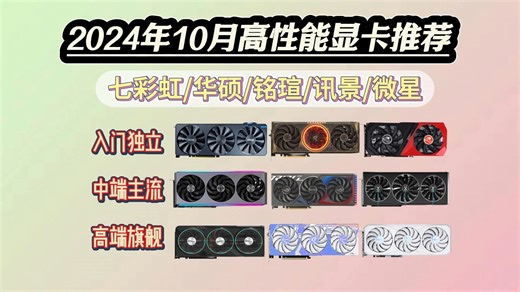 【小白闭眼可入游戏显卡】2024年10月高性价比显卡大选购！AI绘画显卡|剪辑显卡|游戏显卡怎么选？华硕/微星/七彩虹/等热门爆款显卡推荐！