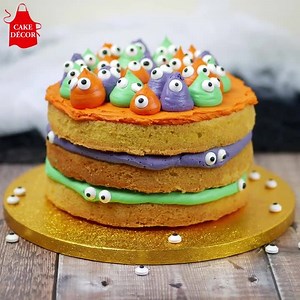 It's SO EASY to create your own amazing Spooky Monster Cake using Cake Décor Edible Eyes - available now at Tesco, Asda, Morrisons and The Range! 👾👀 https://buff.ly/2Jr49bN | Cake Décor