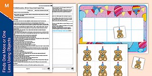 EYFS Maths: Teddy's Party One More and One Less Whole Class Adult Input Plan and Resource Pack