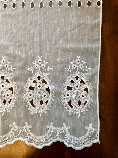 Vintage White Lace Window Valance Curtain Floral Design 24" Tall X 82" Wide - Etsy
