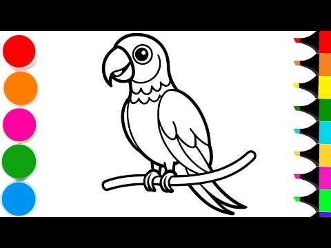 How to Draw a Vibrant Parrot | Drawing and Coloring a Cute Parrot