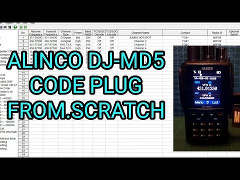 ALINCO DJ-MD5 WRITE CODE PLUG FROM SCRATCH
