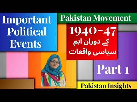 Pakistan Movement 1940 to 1947 | Story of Pakistan | All important events | by Raheela Waheed