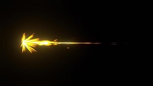 Muzzle Flash Animation on a Black Background. Glowing Firing Effect. 4K