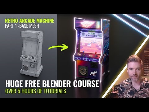 Create an AMAZING fully animated arcade machine in Blender - HUGE free beginners course