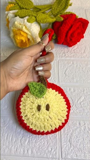 Crochet Bottle Holder + Cute Apple Charm 🍎 | Easy & Aesthetic DIY