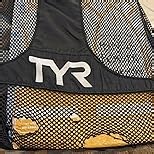 TYR Big Mesh Mummy Backpack for Swim, Gym and Workout Gear, Black, 40-Liter Capacity