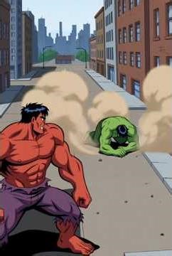 Red Hulk throws Hulk off the building Angry Hulk Transformation Animation