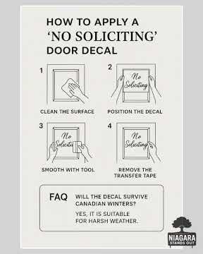 No Soliciting Door Decal Canada | Modern Script | Waterpr