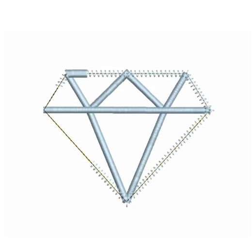 Diamond Applique Embroidery File | Sparkly Bling Design | Applique Stitch Out + Sizes