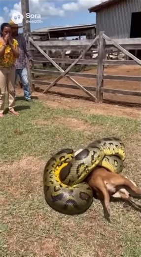 Anaconda attack on farm in Brazil #anaconda