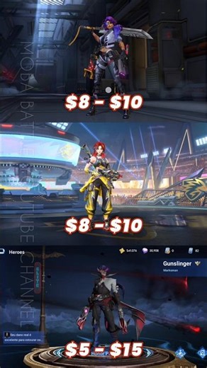 Beatrix Sky force Marverick MLBb vs Samira Psyops Wild Rift VS Marco Polo Shadow Slinger HOK