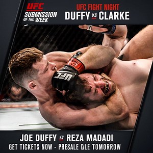 Want to see Joe Duffy at #UFCLondon? Grab your seats now using pre-sale code: UFCSOCIAL 🎟 http://po.st/EX3eXO | UFC