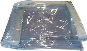 Tarps Now Marine Grade Clear Vinyl Tarp, (10' x 12') 20 Mil Heavy Duty Waterproof Clear Tarp for Patio, Porch Enclosure, Outdoor Winter Protection - 18 oz Transparent Tarpaulin