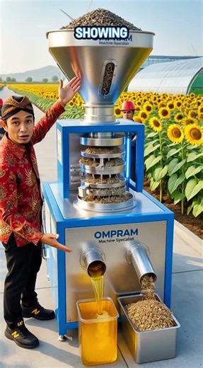 Sunflower oil innovative industrial automation concept of a continuous extraction and purification