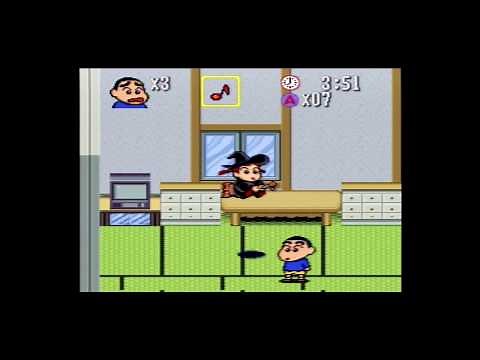 クレヨンしんちゃん2 大魔王の逆襲 Crayon Shin-chan 2 : Daimaou no Gyakushuu Gameplay- Full Game / SNES スーファミ