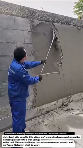 Incredible Wall Plastering Technique Using Roller Tool – Educational Construction Video.