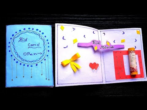 Origami paper eid card making | How to make paper eid card | Eid craft ideas |