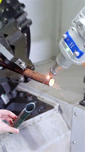 cut the pipe using a laser cutter