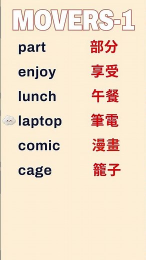 #Shorts劍橋英檢-Movers單字系列-1#英文單字