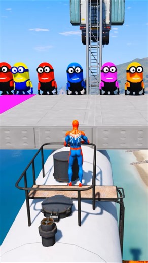 GTA 5 Epic Water Ragdolls Spiderman Jump/Fails Ep 719 #shorts​