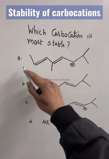 Carbocations stability and conjugation || #shortvideo