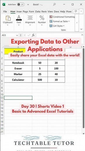 Excel to Anywhere! Export Data Like a Pro : Day 30, Video 1 #exceltips #exceltricks #ytshorts