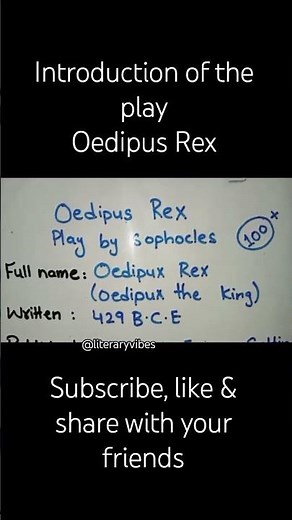Introduction of Oedipus Rex play by Sophocles #foryou #englishliterature #oedipusrex #sophocles
