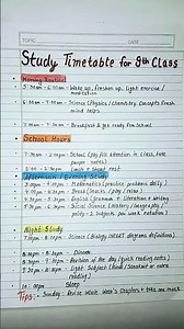 Best Study Time Table for Class 9th Students💯|Daily Routine for success📚